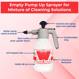 Lucasol Pump Up Sprayer for Large-Area Disinfecting, Easy Handheld Empty Spray Bottle for Salon & Spa Multi Purpose Sanitizer - 48 Fl Oz Capacity