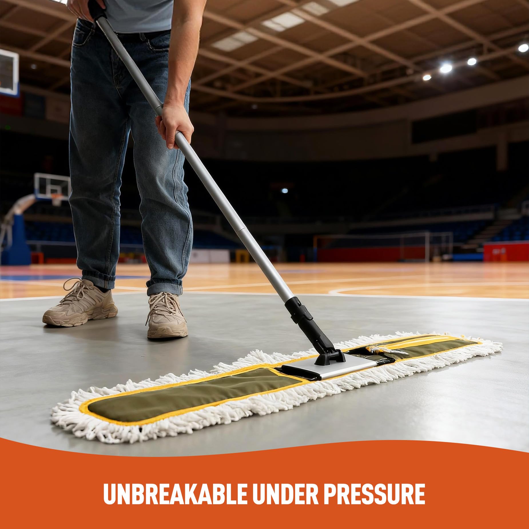 CLEANHOME 36" Commercial Dust Mops for Floor Cleaning Heavy Duty Floor Duster Mop with Long Handle Hotel Gym Household Cleaning Supplies for Hardwood