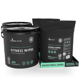 Wipex Gym Equipment Wipes Bundle - EWG Verified - Get 1600 Wipes with (2) Lemongrass & Eucalyptus Buckets & (2) Refill Rolls, Plant-Based Fitness
