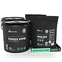 Wipex Gym Equipment Wipes Bundle - EWG Verified - Get 1600 Wipes with (2) Lemongrass & Eucalyptus Buckets & (2) Refill Rolls, Plant-Based Fitness