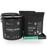 Wipex Gym Equipment Wipes Bundle - EWG Verified - Get 1600 Wipes with (2) Lemongrass & Eucalyptus Buckets & (2) Refill Rolls, Plant-Based Fitness