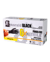 Emerald Case of 1000 - 6X Black 6 Mil Nitrile Exam Gloves, Fentanyl Tested, Latex & Powder Free (XLarge)