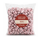 Candy Cane Mint White Creme Candy Pieces with Crunchy Bits Bulk Bag - 5 lb (Approx. 500 pieces)