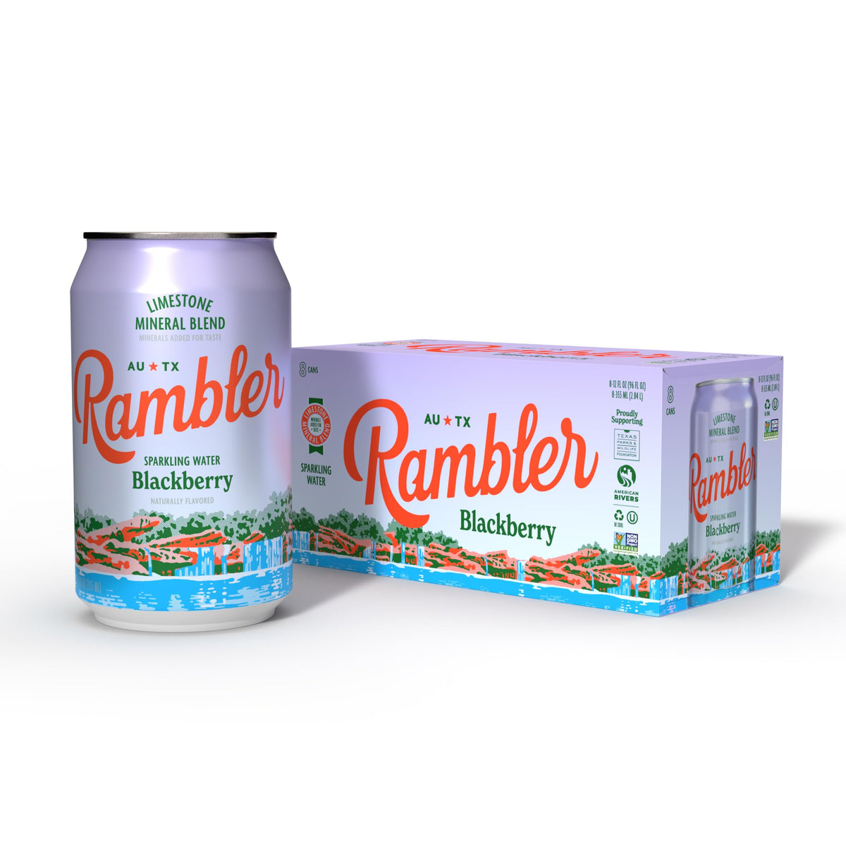Rambler, Blackberry Sparkling Water, 12 Fl Oz