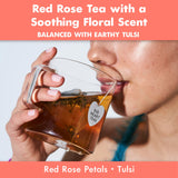 Big Heart Tea Co. Tea Bags - Cup of Love Red Rose - Certified Organic, Floral Ayurvedic Herbal Decaf Tea in Zero Plastic Sachets with Small Batch
