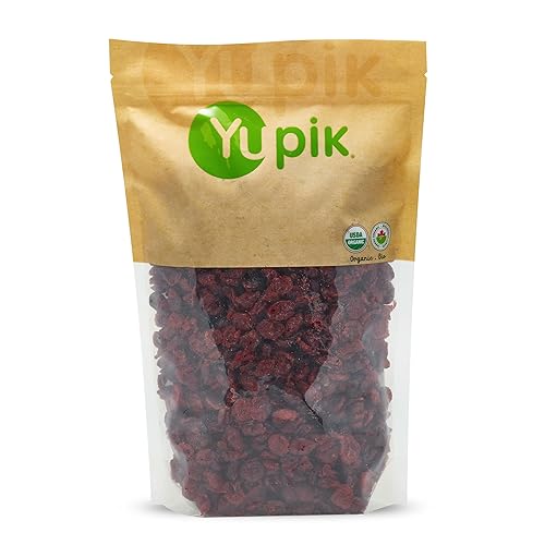 Yupik Organic Cranberries, 2.2 lb (35.2 oz), Non-GMO, Gluten-Free, Kosher, Vegan, Sweetened Dried Fruits, Fruity & Tart, Plump & Chewy, Source