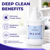 Medorra Liquid Bleach, 1 Gallon, 6-Pack, Original Unscented Chlorine Bleach, 128 fl oz Each, Multi-Purpose Cleaner for Laundry, Whites, Stain Removal