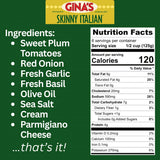 Gina’s Skinny Italian Tomato Parmigiano Cream, 2-Pack (Two 24 oz Jars) | No Sugar Added, Low Carb, Decadent, Keto & Gluten Free Pasta Sauce | Clean