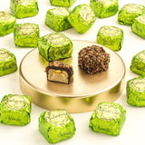 Venchi Chocoviar Pistachio Chocolate 15-Piece Elegant Gift Box - Creamy Pistachio & Hazelnut Paste, Dark Chocolate Shell Topped With Toffee Grains