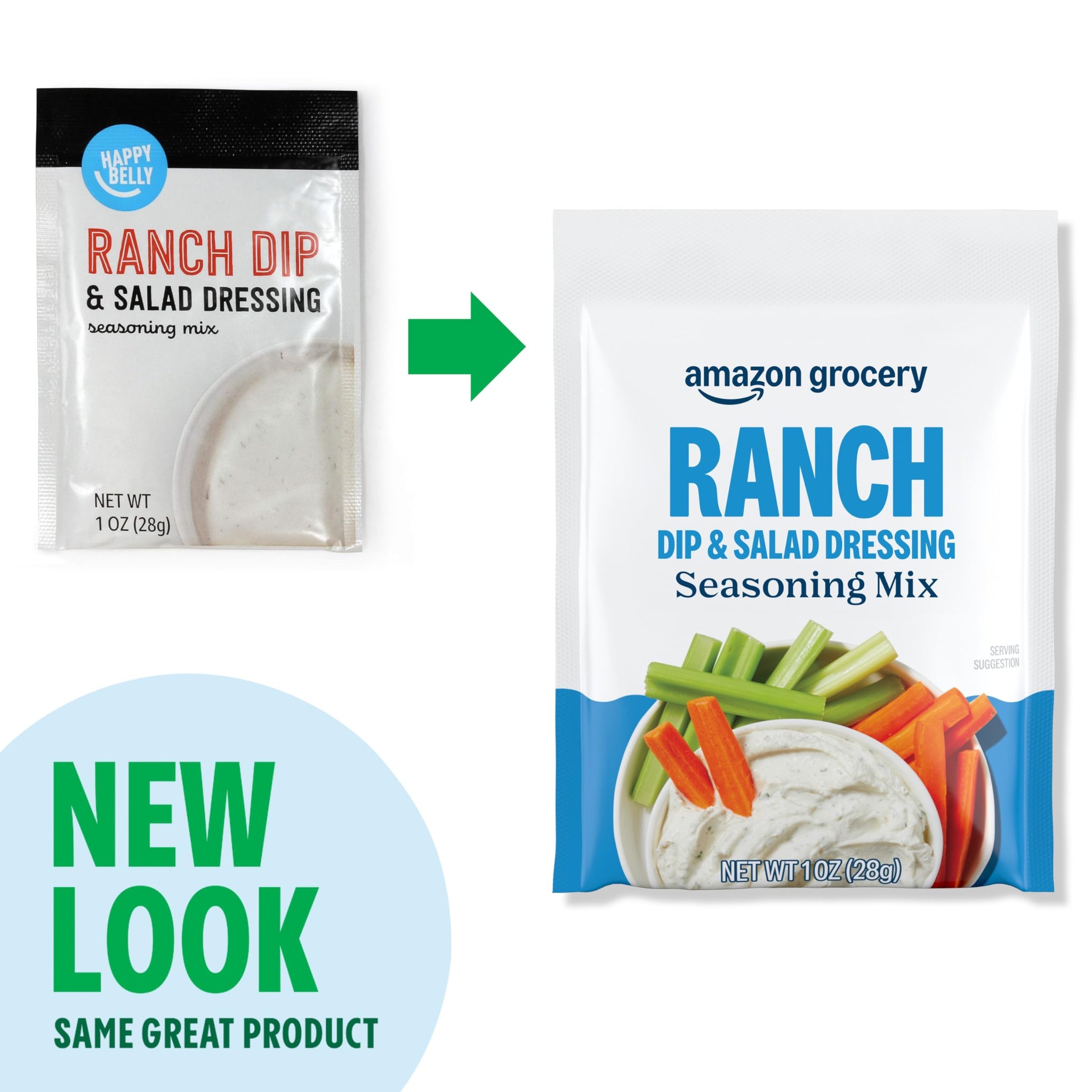 Amazon Grocery, Ranch Dip & Salad Dressing Seasoning Mix, 1 Oz (Previously Happy Belly, Packaging May Vary)
