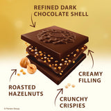 Ferrero Rocher Premium Dark Hazelnut chocolate squares, Individually Wrapped Chocolates, Great for Sharing or Gifting, 3.7 oz