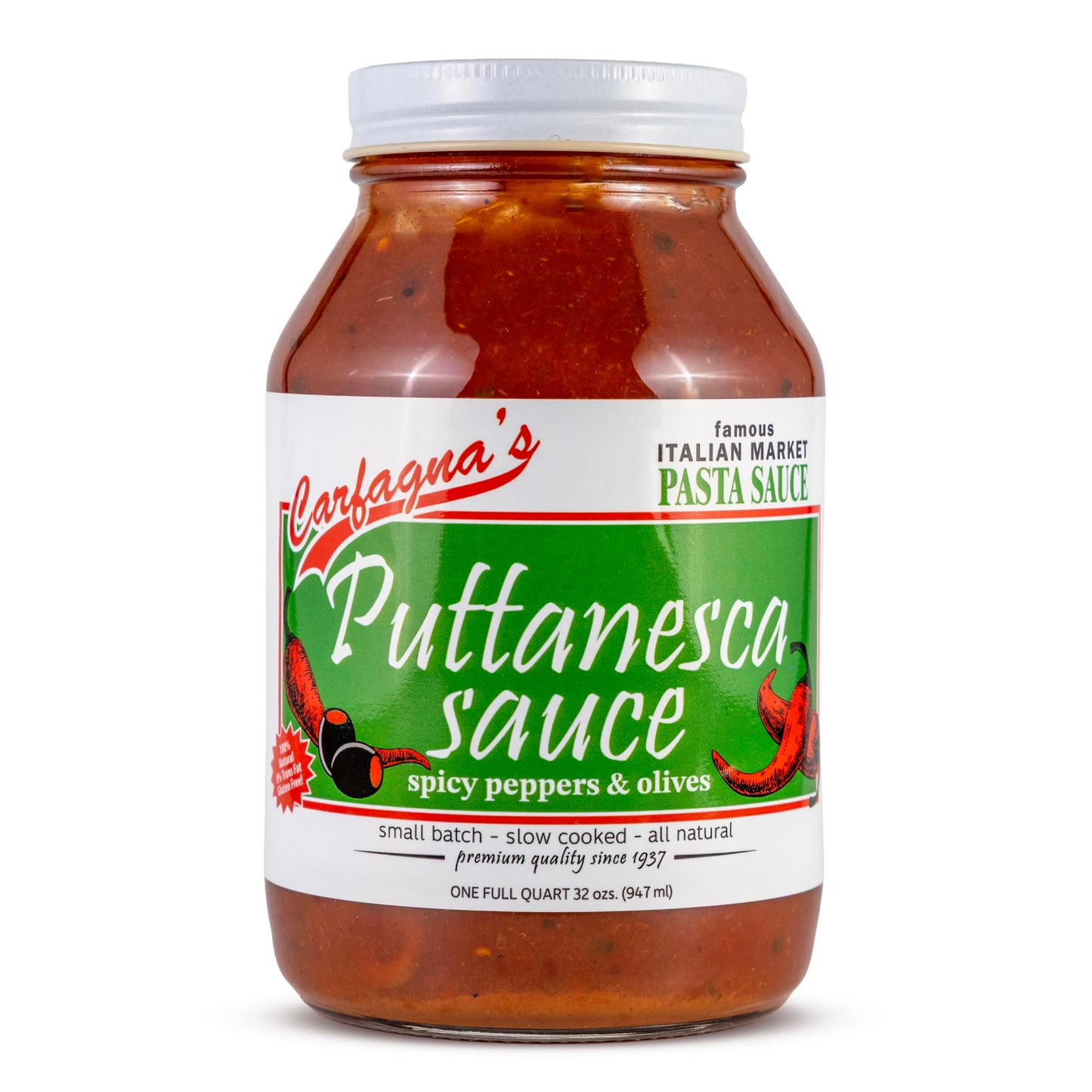 Carfagna's Pasta Sauce, Established 1937, Family Recipe, Made in Small Batches (32 Ounce, Puttanesca)