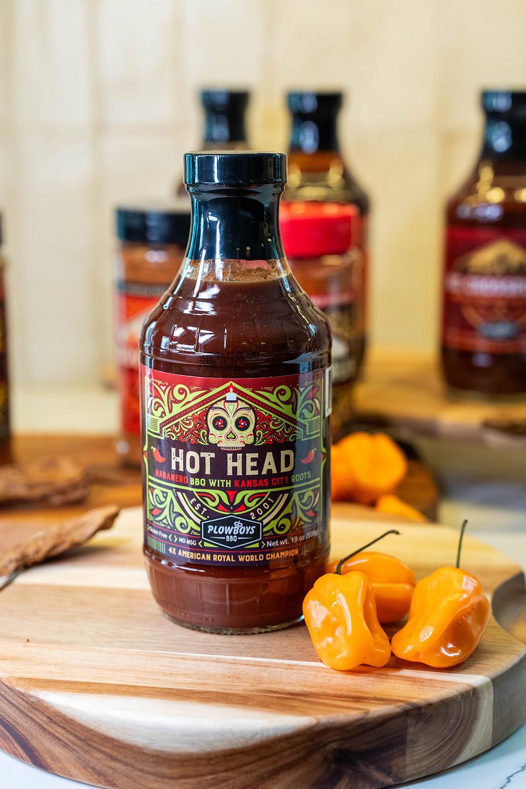 Plowboys BBQ Barbecue Sauce (Hot Head - 16 Fl Oz)