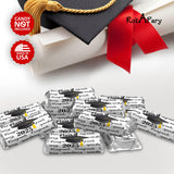 60 Graduation Cap Party Class of 2026 Miniatures Candy Bar Wrapper, (Set of 60) Mini Candy Chocolate Bar Stickers, Labels, Candy Not Included, Color