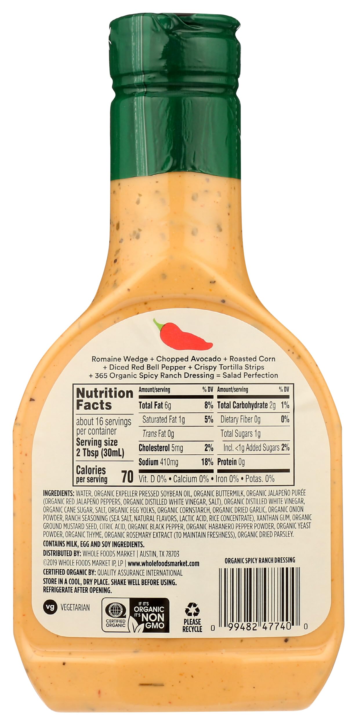 365 by Whole Foods Market, Organic Spicy Ranch Dressing, 16 oz