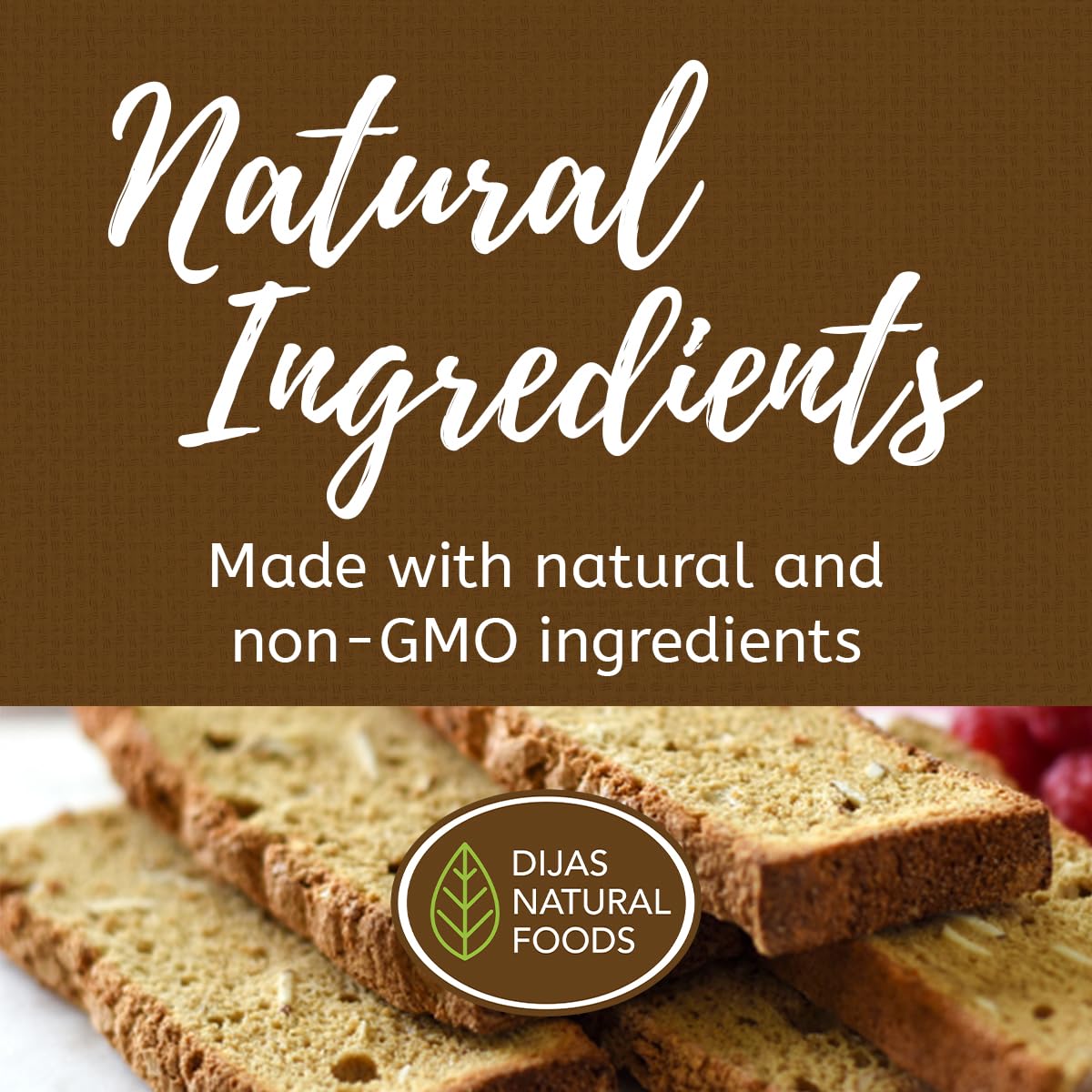 DIJAS Natural Foods, Crunchy Fat Free Biscotti Cookie, All Natural Preservative Free Ingredients, Delicious Low Calorie Snack (5 Ounces, Cranberry