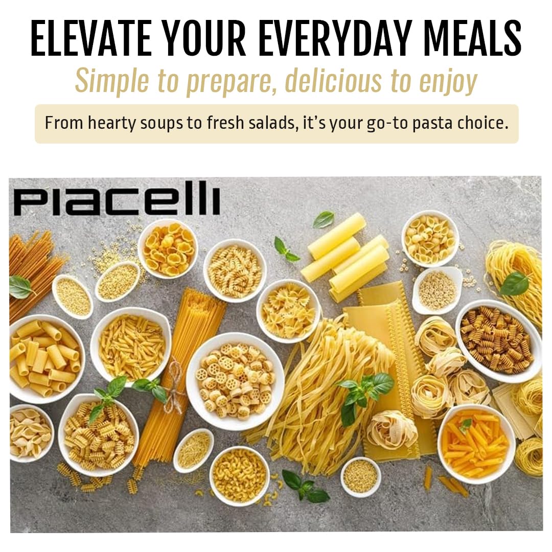 Piacelli Ditalini Pasta - Protein Pasta Delivers Flavor & Nutrition in Every Bite - Our Pasta Noodles Hold Their Shape Ideally in Soups & Sauces