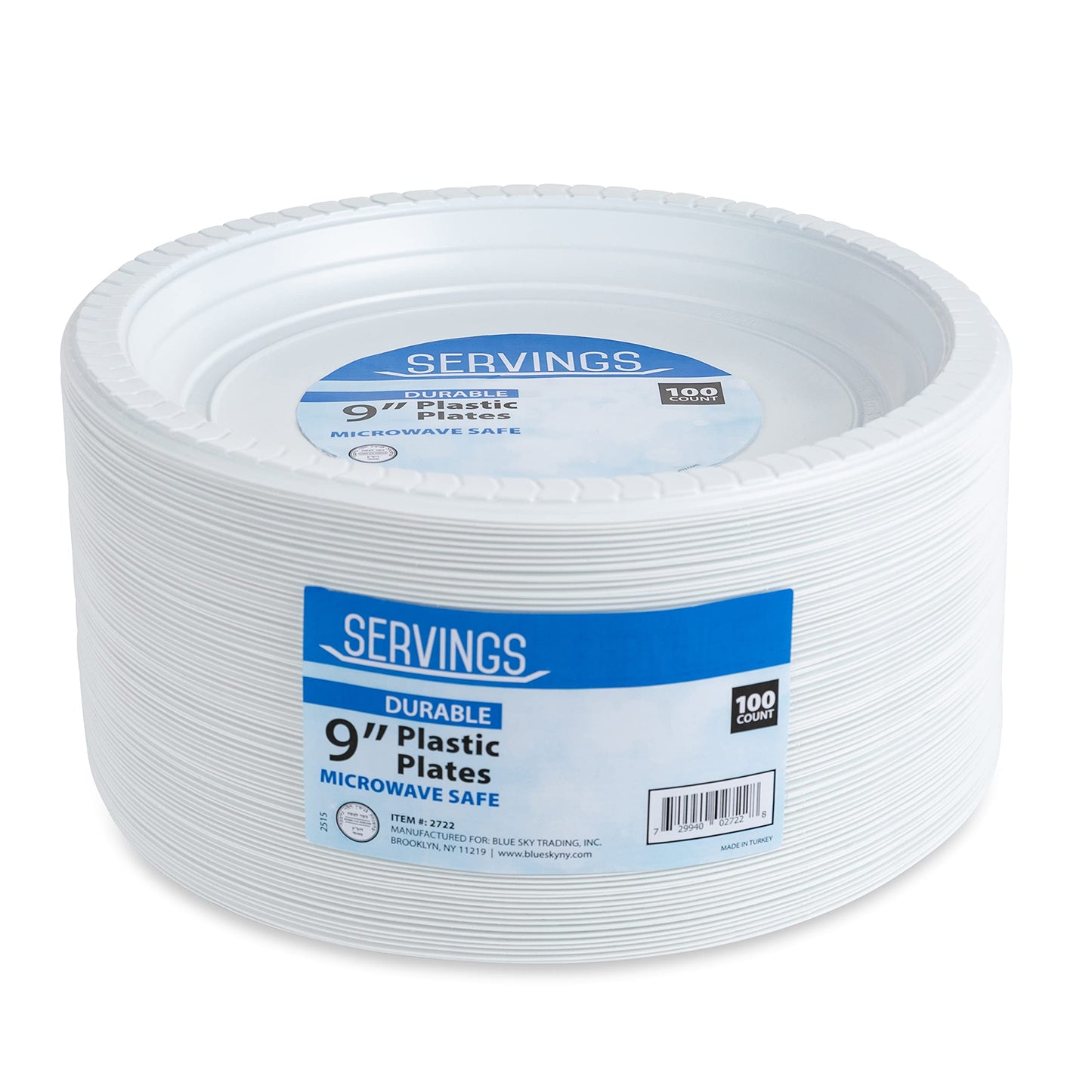 Blue Sky 9-Inch White Plastic Plate (100 Count -9 Inch Plate)