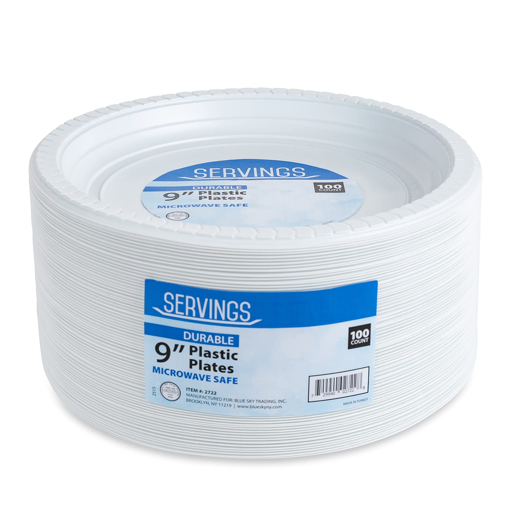 Blue Sky 9-Inch White Plastic Plate (100 Count -9 Inch Plate)