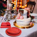 WYQJHKV Red Party Supplies Set Include Red Paper Plates and Napkins party supplies,Severs 25 Guests Dessert Plates,Disposable Cake Plates Paper Plate