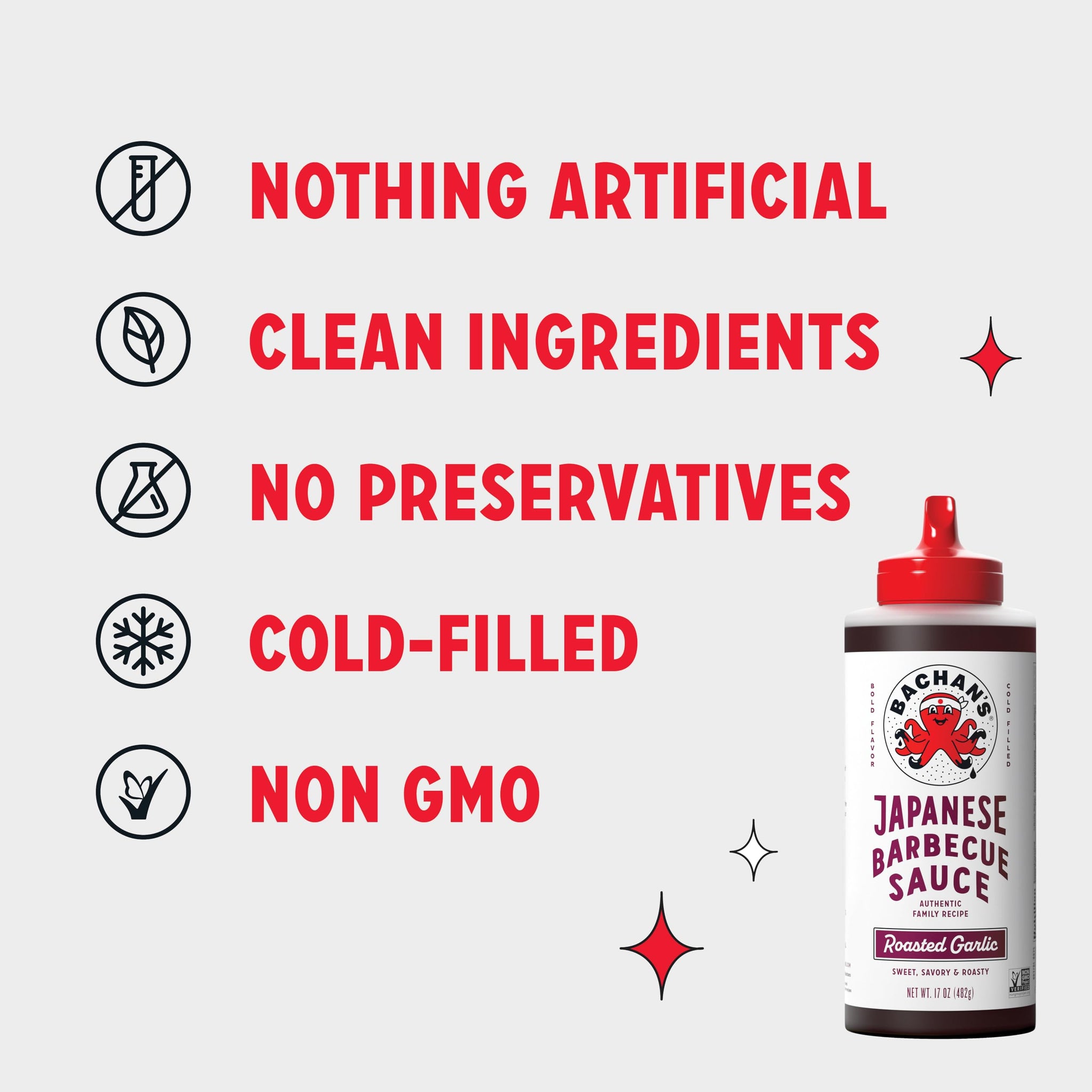 Bachan's Japanese Barbecue Sauce - Roasted Garlic, 17 Oz Bottle, Cold-Filled, Non GMO, No Preservatives, BPA free - BBQ Sauce for Wings, Chicken
