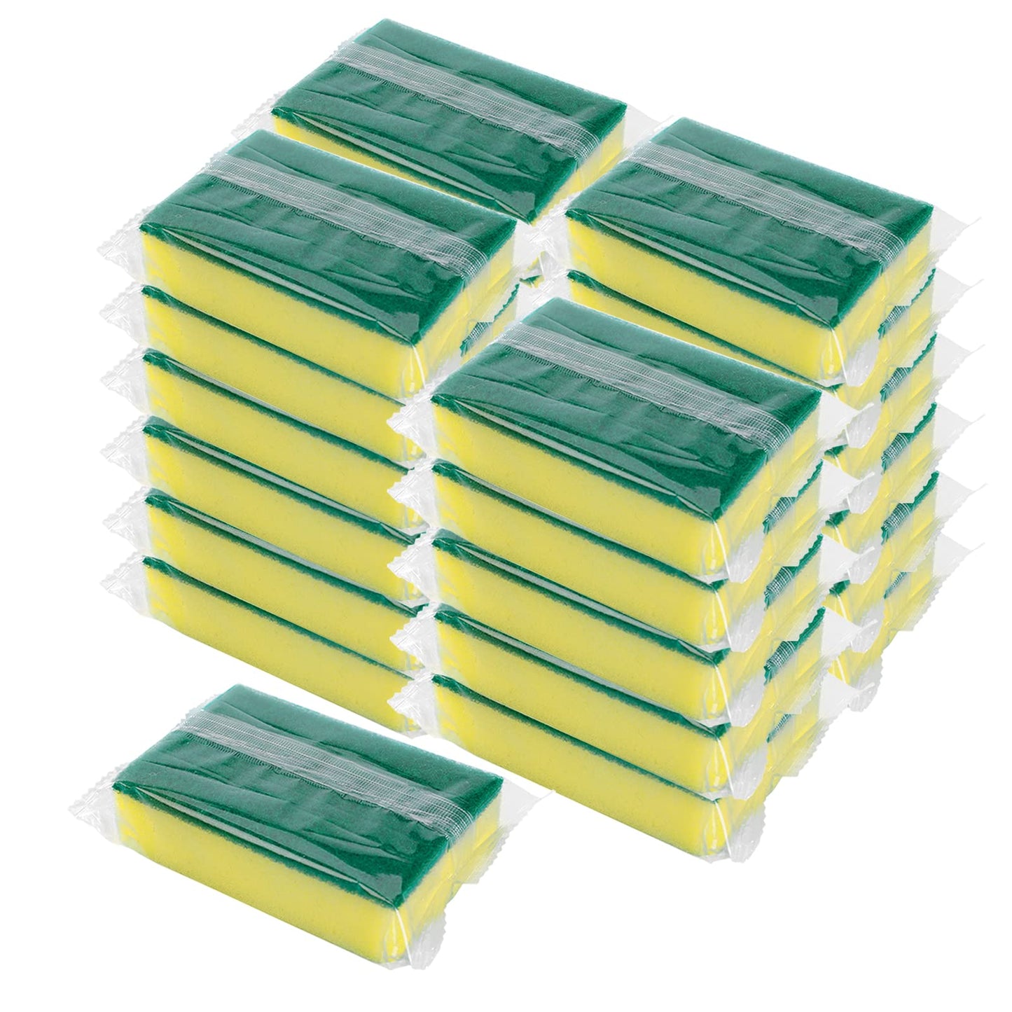 Individually Wrapped Sponges, Kitchen Dishwashing Sponge Bulk, Non Scratch Dishes Scouring Pad Dishcloth, Odor-Free Sponge Wipes for Household