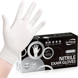 SwiftGrip Disposable Nitrile Exam Gloves, 3-mil, Small, Box of 100, White Nitrile Gloves Disposable Latex Free for Medical, Cleaning, Cooking