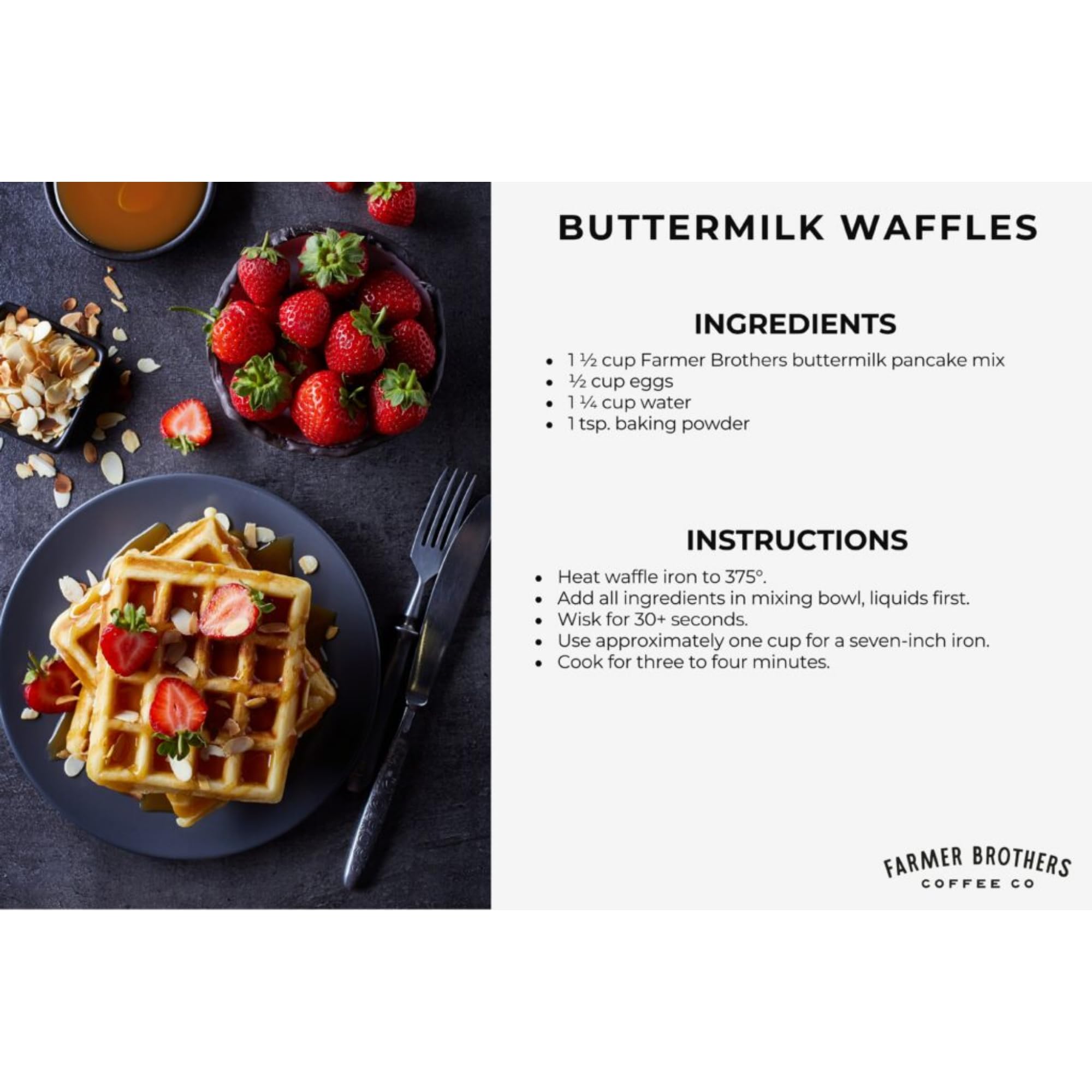 Farmer Brothers Premium Sweet Cream Buttermilk Pancake and Waffle Mix, Complete Baking Mix, 5 lb Bag