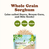 Food to Live Italian White Whole Grain Sorghum, 1 Pound - Premium White Groats. Raw Milo Seeds. Vegan, Bulk Broom-corn. Durra is Great for Making