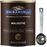 Ghirardelli Majestic Premium Cocoa Powder, 2 Pound Can with Ghirardelli Stamped Barista Spoon