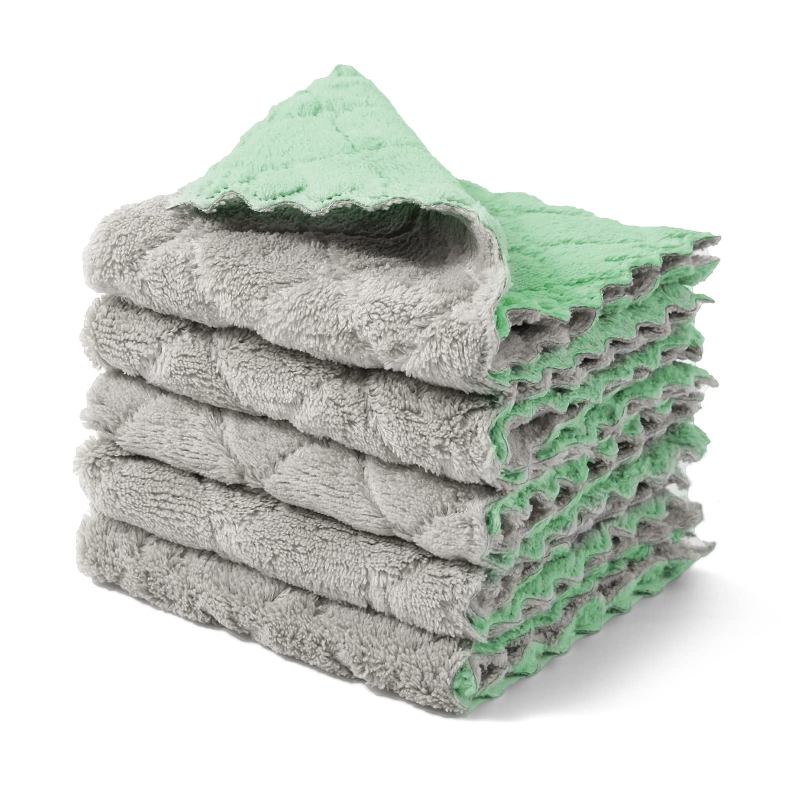 kimteny Cleaning Cloths Kitchen Towels Microfiber Washcloths Lint Free Dish Cloth Reusable Dishtowels Household Super Absorbent Fast Drying, 10"x10"