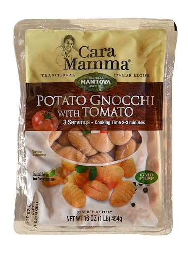 Mantova Sundried Tomato Potato Gnocchi, 1 lb Packs (Pack of 6) - Imported from Italy - Soft Potato Dumplings
