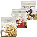 Care Free Kitchen Rotini Keto Pasta Noodles Variety 3-Pack (8 oz. Bags) Plain, Sundried Tomato, Roasted Garlic, 20g High Protein, Low Carb 2g Net