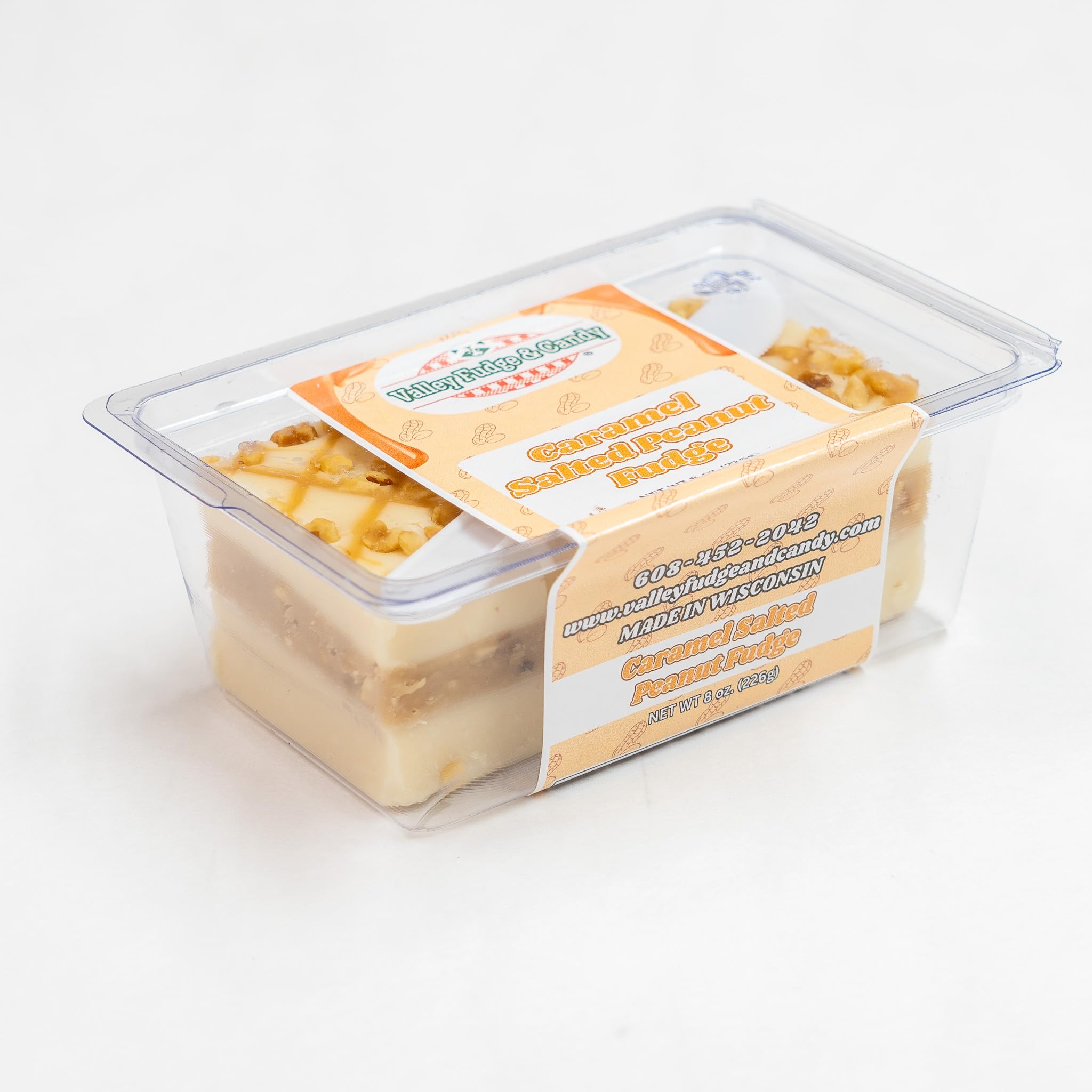 Valley Fudge, Caramel Salted Peanut, Fresh Artisan Fudge, Real Butter, Gourmet Candy, One Pound Package