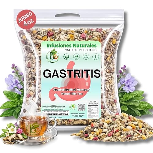 Gastritis-BYE Herbal Tea - 100% Natural Herbal Infusion - Compuesto de Hierbas Naturales - 4 oz - Herbal Mixture for Digestive Comfort - Té para