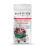 BARNIE'S COFFEE TEA Santa's White Christmas Ground Coffee with Smooth Coconut, Caramel, and Warm Vanilla Flavors, Medium Roasted Arabica Coffee Beans