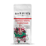 BARNIE'S COFFEE TEA Santa's White Christmas Ground Coffee with Smooth Coconut, Caramel, and Warm Vanilla Flavors, Medium Roasted Arabica Coffee Beans