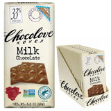 Chocolove Creamy Milk Chocolate Bars | 33% Cocoa | Crafted with Silky Premium Chocolate | Non-GMO, & Gluten-Free, 3.2 oz Bar (12 Pack)