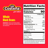 La Costeña Whole Black Beans - Ready-to-Eat Canned Black Beans for Mexican Food, Vegetarian Chili Ingredients, Frijoles Negros, Hummus, Dips, Burgers