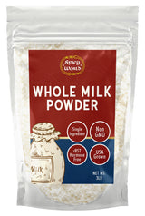 Spicy World Whole Milk Powder 3 LB Bulk Bag - RBST Hormone Free, Made in USA, Non-GMO, Premium Grade - Perfect for Baking, Drinking, and More!
