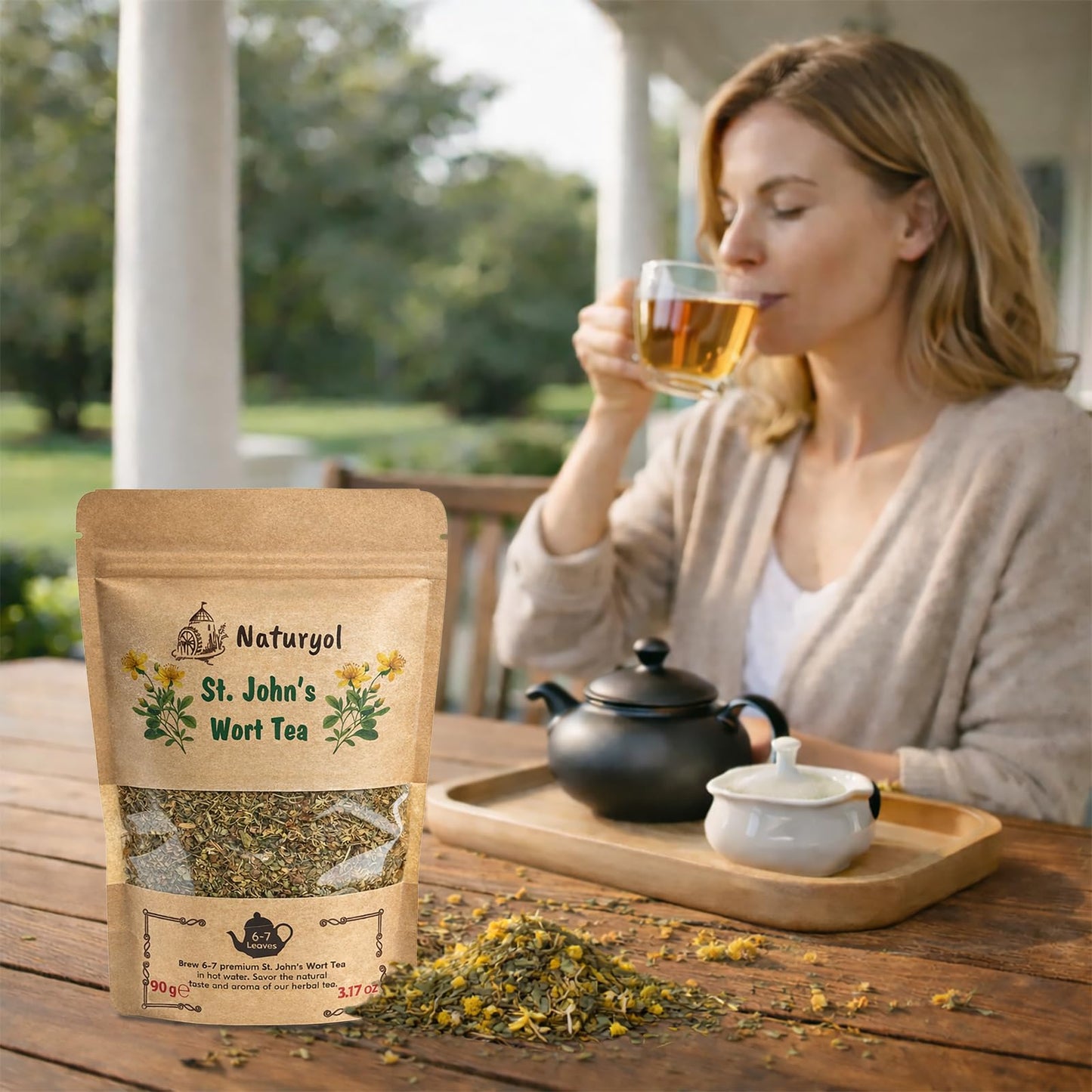 Naturyol St Johns Wort Tea,St Johns Wort Tea, Premium Dried Hypericum Perforatum (Loose Leaf), Naturally Caffeine-Free Herbal Tea,Pure, Clean
