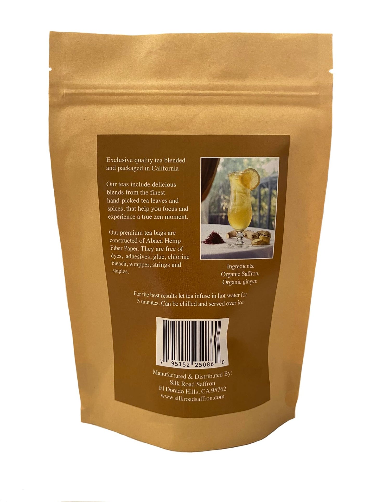 Organic Saffron Organic Ginger Herbal Tea - for better health and wellness (Pack of 1, Saffron Ginger)