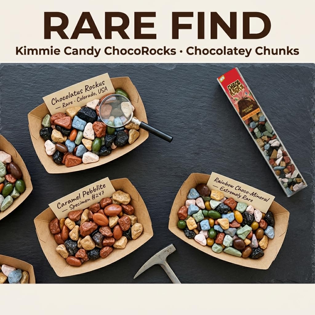 Kimmie Candy ChocoRocks, Rock-Shaped Chocolate Candy for Snacking & Cake Decorating, Pebbles & Stones | 2.5 oz (Pack of 3) | Non-GMO, Peanut-Free