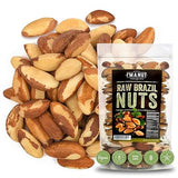 Premium Wild Harvested Raw Brazil Nuts, 1 lb (16oz) - High Selenium, Batch Tested Peanut & Gluten Free, Non-GMO, Kosher, Resealable Bag