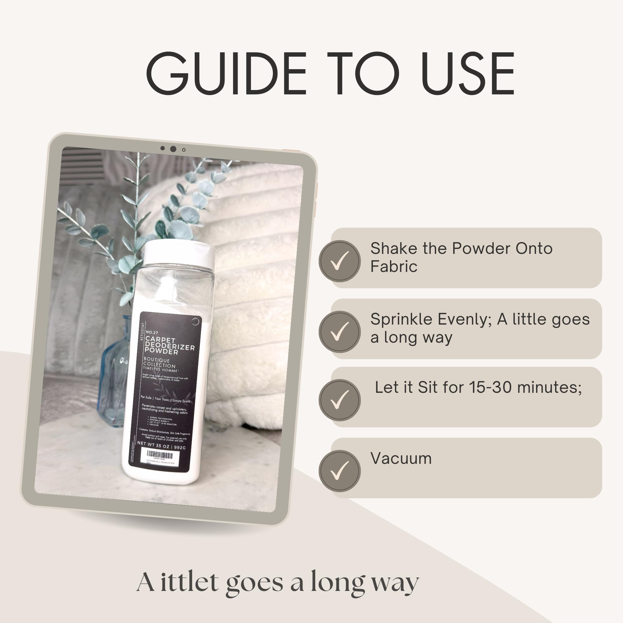 Carpet Deodorizer 35 Oz Carpet Freshner Powder, Hotel Scent Upholstery Deodorizer Vaccuum Safe Pet Odor Eliminator for Home - Luxury Room Deoderizer
