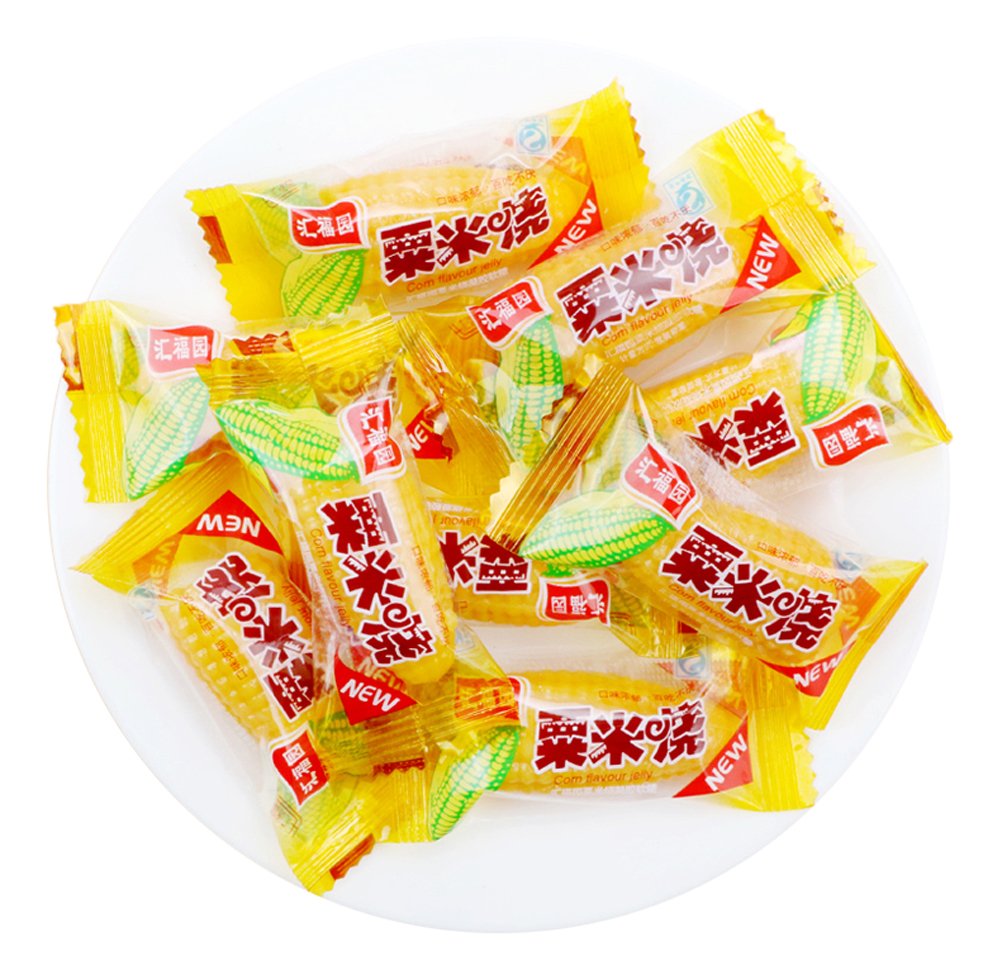 Helen Ou @ Chinese Snacks Candy: Sweet Corn Flavor Soft Candy or Jelly Drops 250g/8.8oz