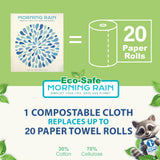 MorningRain Swedish Cloths for Kitchen, 7 Pack Watercolor Dish Towels, Washable Paper Towels, Non-Scratch Cellulose Sponge Cloths, No Odor