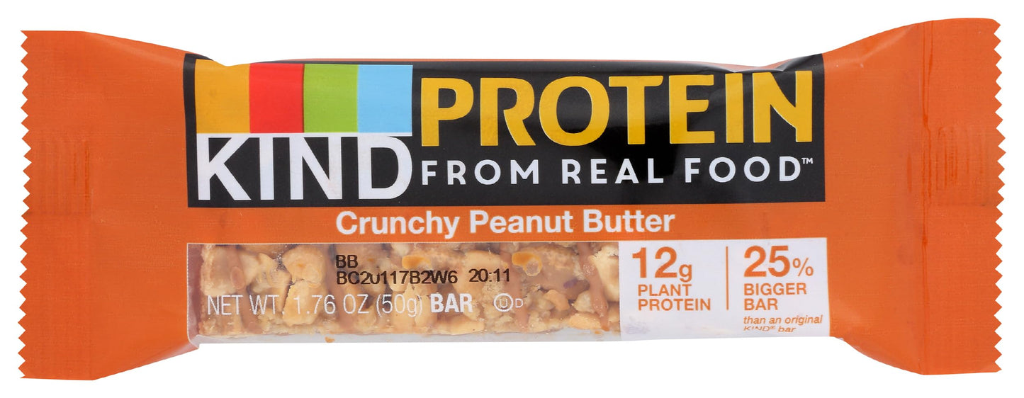 KIND Protein Bar, Crunchy Peanut Butter, Gluten Free, 12g Protein, 1.76 Ounce Bar Sample