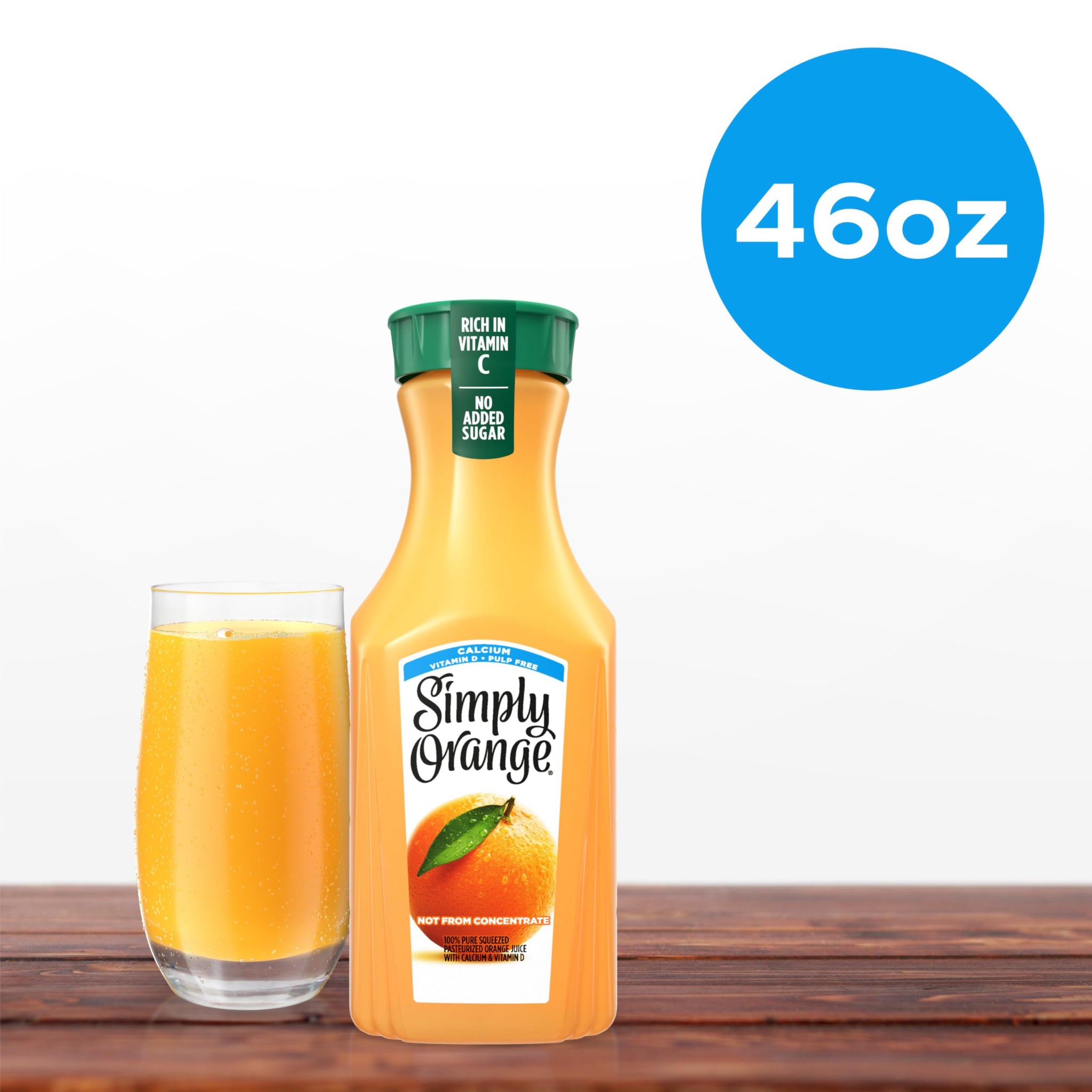 Simply Orange Juice with Calcium Bottle, 46 fl oz