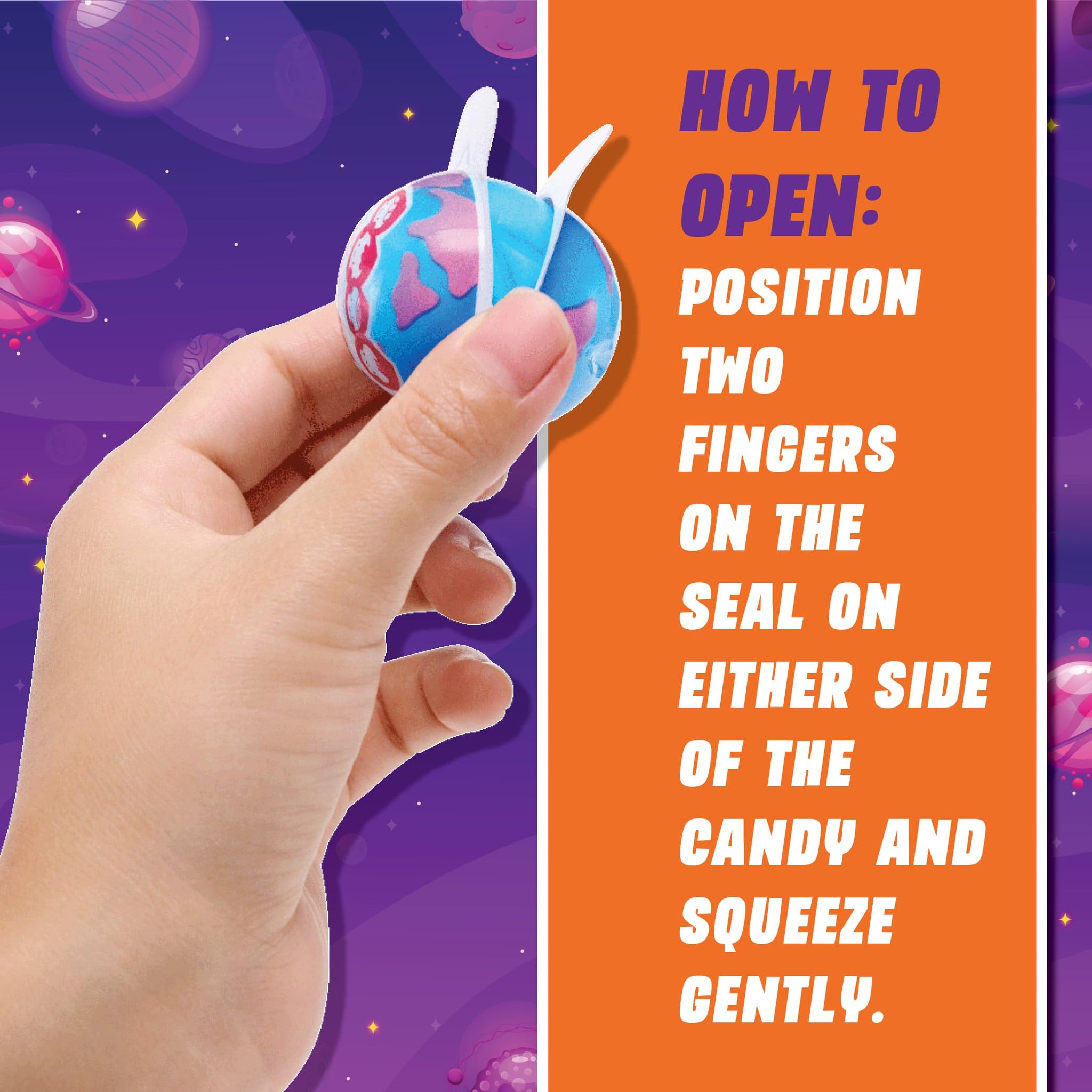 30 Planet Gummies, Novelty Space Candy with Jelly Filling, Individually Wrapped Blueberry Flavored Gummy Balls, By 4YoreElves (19 oz)